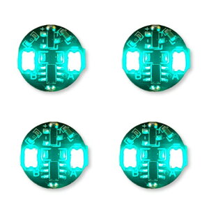 電飾 2連 LED 点灯 点滅 4個セット ボタン電池 (CR927対応) 磁気スイッチ ワイヤレス ジオラマ プラモデル ライト フィギュア 磁石 照明 極小 小型 模型 ホタル (グリーン)