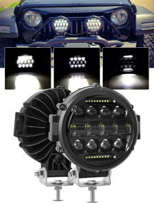 Largoods [NCg O̃[h 60W LED Ɠ DRL@\t 7C` ی^ px\ X|bgCg ԊO zCg 6500K DC10V-30V p IP68h gbNsbNAbvSUV ATV UTVɑΉ