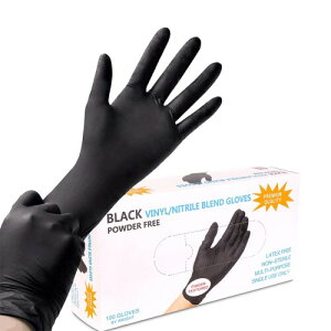 (TUDOUZZZ) ニトリル手袋 ゴム手袋 粉なし 強耐久 強伸縮 耐薬品 耐油 メカニックグローブ ゴム手袋 使い捨て エンジニアグローブ 自動車整備 油仕事 DIY作業 食品加工 100枚入 ブラック (M)
