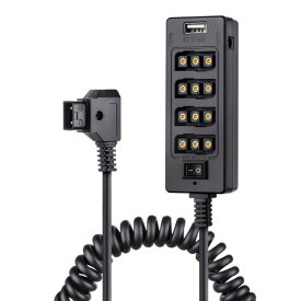 FOMITO D-tap‐7ポートパワーケーブル 7電源ポートあり 電源アダプタ DCポート2個 USBポート1個 D-TAPポート4個 DC5V DC8V D-tap14.8V USB5V LEDライト モニター カメラ ビデオカメラに最適