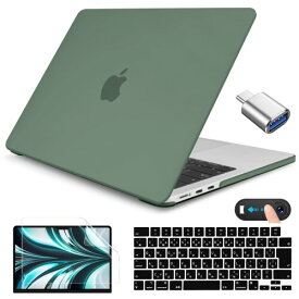 CISSOOK MacBook Air 13.6 インチ 新型 M3 A3113 2024 M2 A2681 2022 つや消し おしゃれ Midnight Green macbook air m3 カバー ミッドナイトグリーン ケース マックブック エアー 日本語JIS配列キーボードカバー