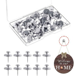PAVIKE壁掛け用鋲 壁掛けフック 吊り下げ用双頭釘 収納ボックス付き、壁掛け、フォトフレーム、アートワーク、装飾品、壁掛け時計に適しています