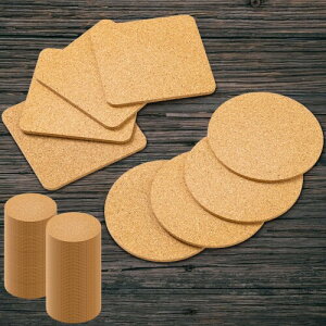 Bonarca コースター コルク 丸 角 おしゃれ 吸水 速乾 木製 無地 四角 正方形 円形 100枚 セット 北欧 コップ敷き 業務用 直径 9cm 90mm 厚さ 3mm 自宅 来客 お客さん カフェ 喫茶店 (丸型)