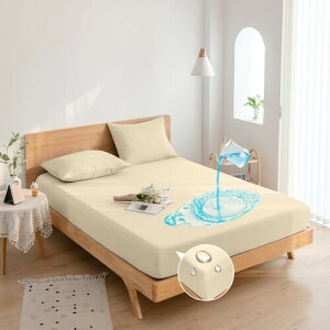 Vallein 防水シーツ 側面防水 シングル ボックス 全面防水 ボックスシーツ ダブル セミダブル おねしょシーツ 大人用 赤ちゃん 介護用シーツ ベビー 保育園 介護用 ペット 防ダニ 丸洗い可