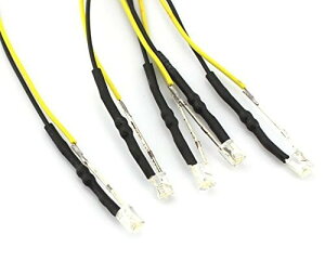 �͌^�pLED 3V�_�� ���a3mm 20cm�R�[�h�t (�g��) 5�{�Z�b�g