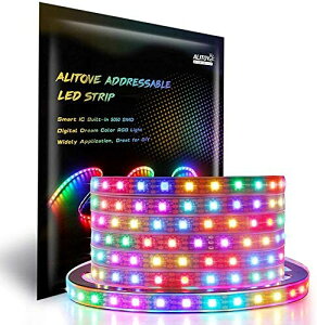 ALITOVE LED�e�[�v���C�g WS2812B�A�h���X�\ 5050RGB SMD 5m 300�s�N�Z�����F �h�� �����x�[�X �C���~�l�[�V���� led���C�g DC 5V