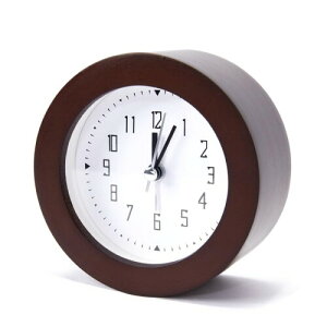 木製目覚まし時計 アナログ ナチュラル 北欧 静音 置き時計 夜光機能付き 小型 かわいい 電池式 卓上クロック(ブラウン)