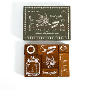 Alideco 過去の記憶シリーズ 木製ラバースタンプセット しょうりょうてんしのがくふクリエイティブスタンプセットクラフトカードスクラップブッキングノート ボックスに7個 (shouzuoriji)