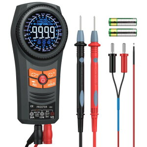 Proster テスター デジタルマルチメーター 6000カウント 真の実効値 AC/DC電圧 AC/DC電流 抵抗 静電容量 周波数 温度 NCV(非接触電圧) ダイオード 連続性テスト 手動レンジ 日本語説明書付き