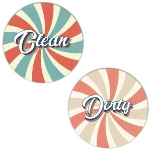 GEEKBEAR Clean Dirty Magnet for Dishwasher (03. Retro Spiral) ʂуo[VuN[_[eBTCCWP[^-{[iXڒv[gttbvH􂢋@}Olbg-Lb`fR