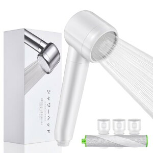 BYRISON シャワーヘッド 浄水シャワーヘッド 98.97% 塩素除去 節水 高洗浄力 低水圧用 シャワーヘッド 高水圧 超強力 極細水流 3種類アダプター付 M/K/G 水漏れ防止 取り付け簡単 G1/2