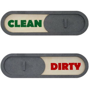 GEEKBEAR Wood Clean Dirty Magnet for Dishwasher (09. Grey Slider)