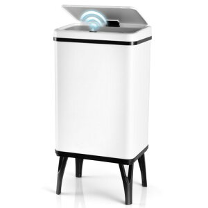 DARISHM 40L ゴミ箱 自動 ふた付き 脚付き 転倒防止 ホワイト センサー おしゃれ キッチン 蓋付き