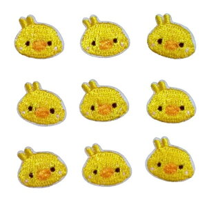 (LOLO import) かわいい ひよこ ヒヨコ ワッペン 刺繍 アップリケ アイロン 小さい 女の子 子供 入園 保育園 幼稚園 (N_ひよこ小)