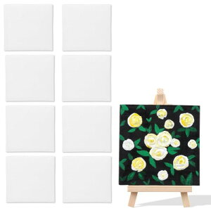 LIROYAL キャンバスボード正方形キャンバス ミニキャンバス 絵画ボード たるみにくい 持ち運び 画材 絵画 油絵 水彩画 美術装飾 芸術学校 ミニサイズ 10cm×10cm