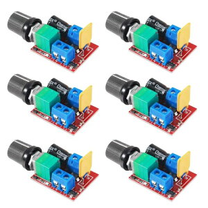 DIANN 6pcs Mini DC PWM Motor Speed Controller Adjustable Speed Regulator Control with Speed Control Switch Mini LED Dimmer 3V 6V 12V 24V 35V 5A 90W