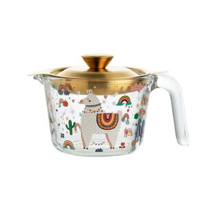 Dovejaオイルポット小さい かわいい 漫画 油こし器 残留物をろ過 油缶 おしゃれ耐熱透明ガラス 計量カップ 透明 調理器具 こし網付 最大容量約680ml (金02)