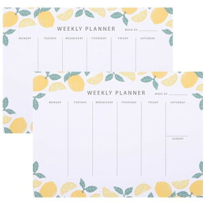 STOBOK ウィークリープランナー 2本 シート 週間プランナー 付箋 スケジュール帳 ウィークリープランノート 日付フリー 週間計画ノートパッド やることリスト ?がれやすい