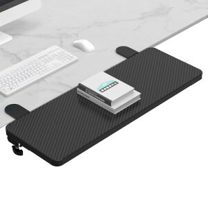 Sisyphy デスクエクステンダー 人間工学デスク拡張 75x24cmエルゴノミック キーボードトレイ クランプ式取り付け 耐荷重15kg、デスクスペース拡張 PC作業効率UP(ブラック)