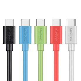 MaGeek USB Type-C ケーブル USB-A & USB-C 2.0 ケーブル 高速同期と充電 ケーブル Xperia XZ/Samsung Galaxy S10 S9 S8/ Note 8 / ChromeBook Pixel/Nokia N1 Tablet/Nintendo Switch 対応 (1.0m, 黒白緑青ピンク)