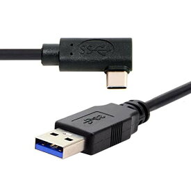YC° CYケーブル USB 3.1 Type-C USB-C - USB 3.0 データ 5Gbps 電源ケーブル 90度 左向きタイプ VRカメラノートパソコン用 (500cm)