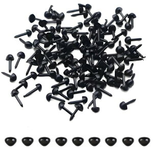 さし鼻 三角形鼻 ぬいぐるみ 鼻 5X6 mm 約100個入り 黒 ドールノーズ 差し鼻 動物鼻 人形 鼻 はな クラフト 手芸パーツ 手作り DIY材料 ドールメイキング 用 アクセサリー プラスチック 小さ