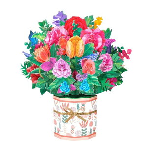 ROBBEAR ローズカーネーション ポップアップカード 3Dフラワーグリーティングカード 封筒付き あらゆる機会に 誕生日 母の日 記念日 バレンタイン ハンドメイド ギフト 折り畳み式 フラワ