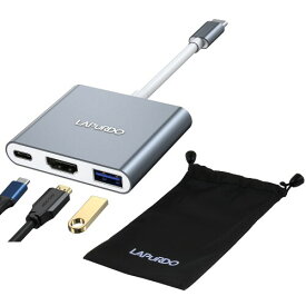 LAPURDO USB C ハブ 3IN1：HDMI、USB3.0、87W PD | 4K@30Hz HDMI解像度、高速データ転送 | 87WタイプC高速PD充電ポート | 43.1グラムの軽量耐久設計 | MacBook Pro 、Dellなど対応 | 旅行、リモート、在宅勤務に