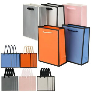 小物銘選 手提げ袋 ミニ ギフトバッグ 5種/25枚セット 厚手 撥水 無地 プレゼント用 誕生日 おしゃれ 可愛い (5色, 幅12cm×高さ15cm×厚み5.7cm)