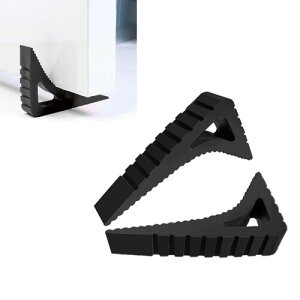 MINBOOT ドアストッパー ゴム ストッパー ドア 2個セット 挿入式 滑り止め 耐風性高い耐久性 衝突防止 ドアをしっかりストップ 強力固定 引き戸 マルチファンクションゲートプラグ (黒)