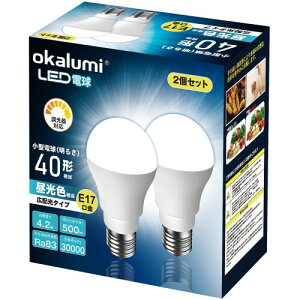 ~jNvgd LEDd a17mm Ή F 40W` Lz 2Zbg 500lm fMފΉ