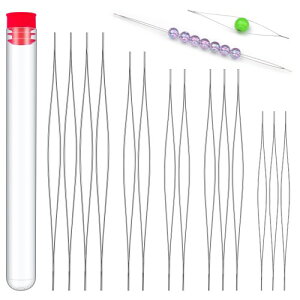 Dennty 5サイズ ビーズ 針 極細 糸通し ビーズ通し 超極細針 ビーズ刺しゅう針 ビーズ織り針 手作り Diy 縫製 14本入り 手芸用品 工具 パーツ ハンドメイド アクセサリー制作 収納ケース付き