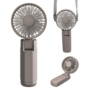 携帯扇風機 ハンディファン 折りたたみ式 小型 静音 強力送風 USB充電式 Type-C充電 卓上&手持ち2WAY 軽量142g ポータブルファン 通勤/旅行/オフィス/アウトドア対応|PSE認証済み (アッシュ