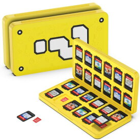 GeeRic 24枚 ゲームカード 収納ボックス スイッチ 対応 ソフトケース 24枚Micro SD メモリーカード 収納可 Switch/Switch Lite/Switch OLED モデル対応 コンパクト 薄型 軽量 防塵 持ち運 傷つき防止