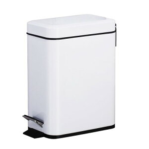 Smartbin 5L 小さい 粉体塗装メタル製 スリム ゴミ箱 ダストボックス 四角形 蓋付き ペダル式 生ゴミ 音無し 生ごみ 防水 指紋防止 オシャレ ペダル式ゴミ箱 ダストボックス キッチン ト ラ