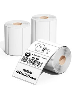 Pesuza 感熱ロール紙 感熱紙 phomemo M110 M120と互換性がある ラベルシール 感熱ラベルプリンター用 40x20mm 320枚 角丸 マット紙 業務用 宛名シール 値札シール 強粘着 耐水 耐久 印刷用紙 再剥