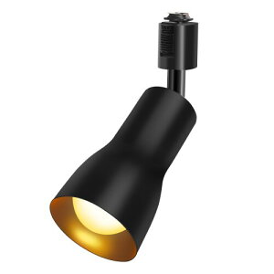 Pispoer ダクトレール用 レールライト ライティングバー用 ダクトレール照明 天井照明 間接照明 LED電球60W形付き E26 電球色 ブラック 角度調節 (1個セット)