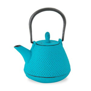 ロジアソシエイツ 南部鉄器 急須 (あられ ドーム 0.4L - ターコイズブルー 青) ティーポット カラーポット/日本製 内側ホーロー加工 茶こし付き/伝統工芸品 Japanese Tea Pot souvenir