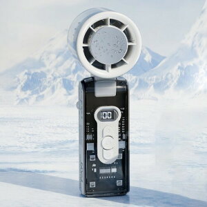 冷感ミニパワフルファン ハイテク感冷却・小型・強風 90°角度折り畳み式 1-100段階階冷風調節 強力送風 冷却プレート付 ひんやり冷感 3600mAh大容量 ペルチェ ポータブル 携帯ミニ扇風機