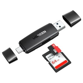 UGREEN SDカードリーダー Type-C OTG対応 1台2役 USB3.0 Microsd 2TBまで大容量カードに対応 Android スマホ タブレット、MacBook、Windows PCに適用