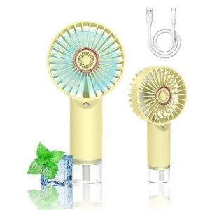 携帯扇風機 ミニハンドヘルドミストファン 小型ながらパワフル 3段階風量調節可能な携帯扇風機 軽量USB-C充電式スプレーウォーターミスト メイクアップ ファッション 女の子 女性 旅行