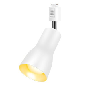 Pispoer ダクトレール用 レールライト ライティングバー用 ダクトレール照明 天井照明 間接照明 LED電球60W形付き E26 電球色 ホワイト 角度調節 (1個セット)