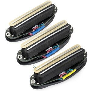 Musiclily Pro ST-DPHC セラミック シングルサイズハムバッカー ピックアップ Super Distortion ネックミドルブリッジPUセットストラトエレキギター用 ゼブラボディ クロームレール