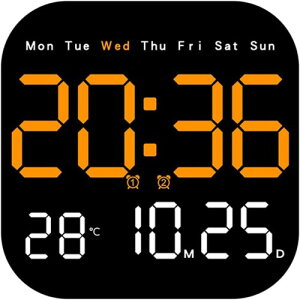 Wnicek LEDデジタル時計 壁掛け時計 静音 掛け時計 目覚まし時計 LEDデジタル掛け時計 多機能 時間/日付/温度/曜日 同画面表示 USB給電 リビングルーム、寝室、オフィスに適したデスクトッ