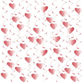 METBOU バレンタイン 飾り 36枚 ガーランド 結婚式 バレンタイン 装飾 ハート ガーランド パーティーグッズ スワールデコレーション ウェディング 記念日 誕生日 飾り 撮影小道具 ローズゴ