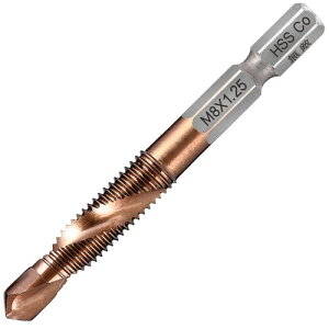 ���G �^�b�v�h���� 6.35mm�Z�p�� �ʎ��^�b�v �˂��؂� ������ HSS-Co M35 �����d�x �R�o���g�R�[�e�B���O �X�e�����X�p �S�H�p(M8X1.25)