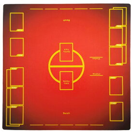 OTOlife プレイマット 全面縫製仕様 ラバープレイマット 滑り止め 収納袋付き カードゲーム 60×60cm (赤)