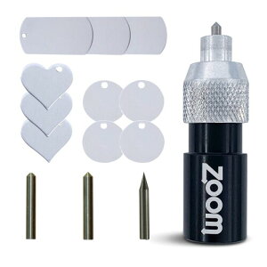 Zoom Precision ブラザースキャンナット 3-イン-1エッチング/彫刻ツール-ブラザースキャンおよびカットマシン用のハート、ドッグタグ、およびサークルスタンピングブランクを備えた精密、