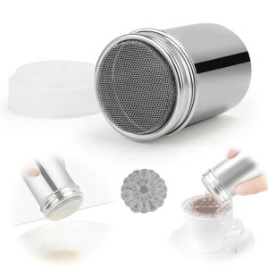MILANQW 粉ふるい ふりかけ容器 ステンレス製 調味料セット ラテアート型16個付き コンパクト設計(5.9x9cm) 食洗機対応 調理・製菓兼用 日本家庭向け
