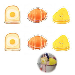 コーナークリップ 目玉クリップ三角クリップ ブッククリップ 可愛い トースト、パン、チーズの柄 かわいい文房具 紙モノ整理 本の角の保護 食品保存 学生用品 事務用品 プラスチック